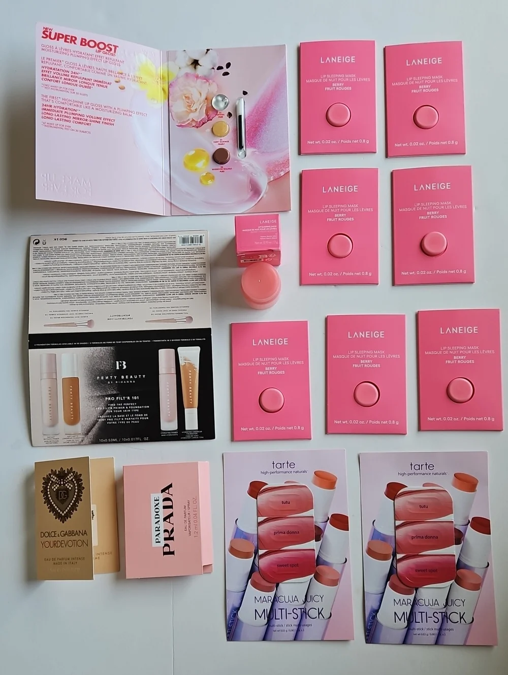 NWT x14 LANEIGE Berry Lip Sleeping Mask Bundle Pink Taste Maracuja Multi Stick